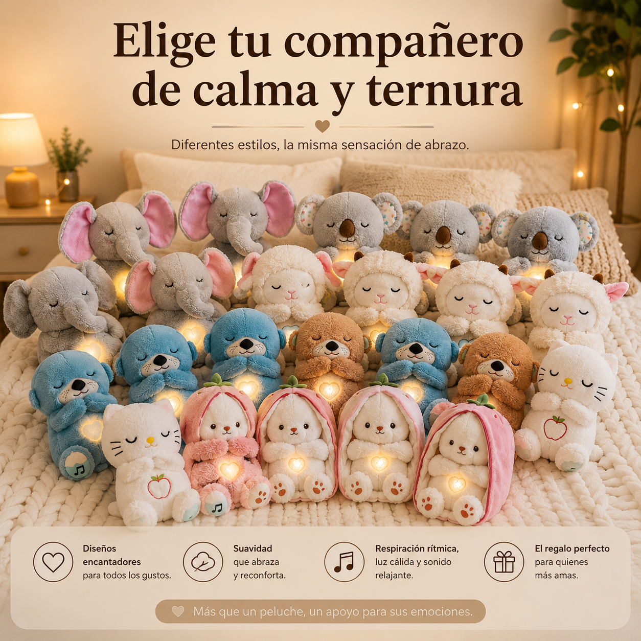 Peluche antiestrés con movimiento respiratorio™